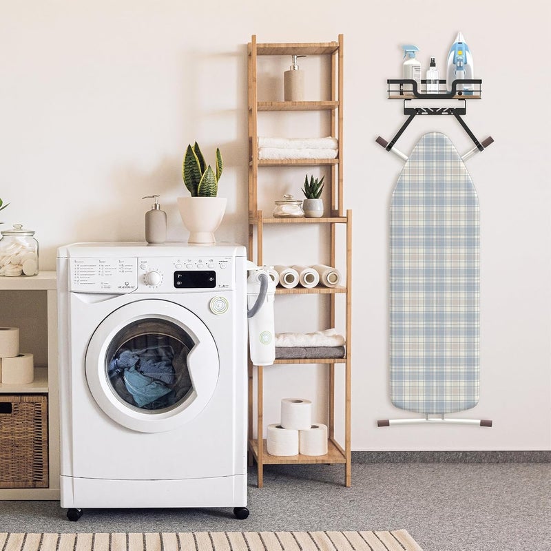 PAROTO Ironing Board Holder Wall Mount, Laundry Room Organization Storage, Black, T&V Shaped Space Saving Ironing Board Hanger for Laundry Room Decor and Accessories - Image 5